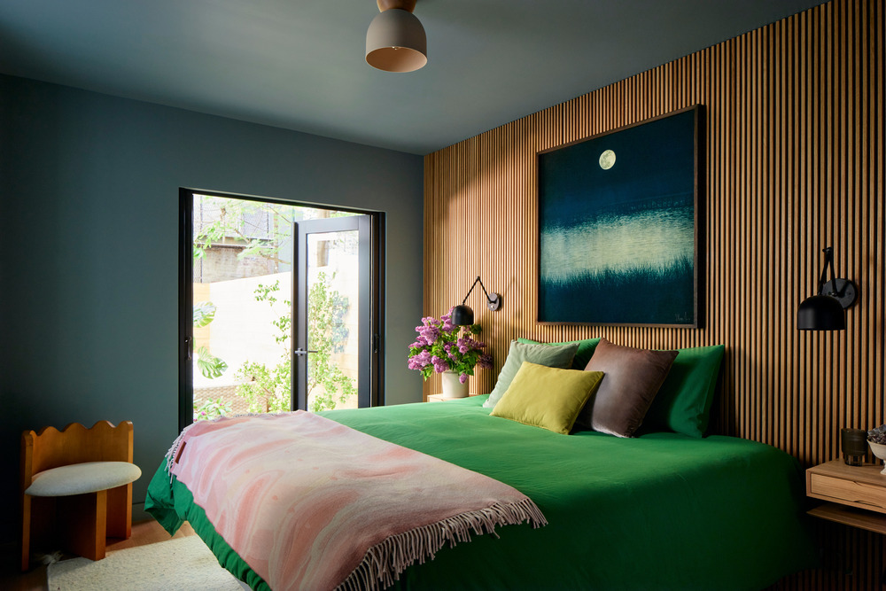 chambre mur bois décoration contemporaine