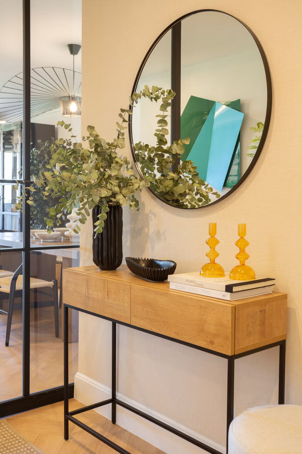 entrée avec console et miroir décoration contemporaine entrée avec console et miroir décoration contemporaine