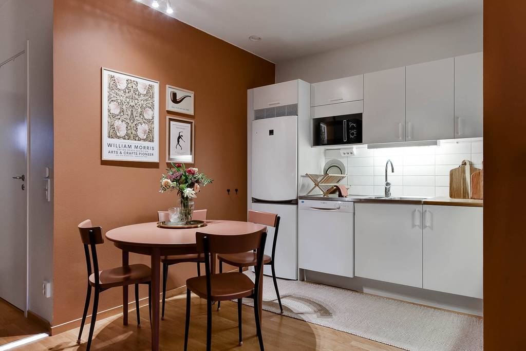 salle à manger et cuisine ouverte deux-pièces 40m2 décoration caramel salle à manger et cuisine ouverte deux-pièces 40m2 décoration caramel