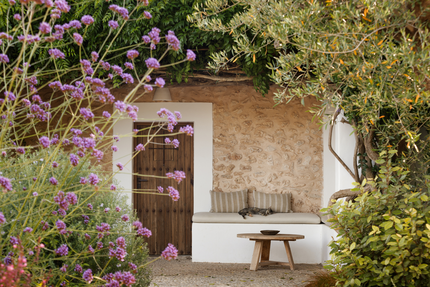 maison blanche et pierres Ibiza