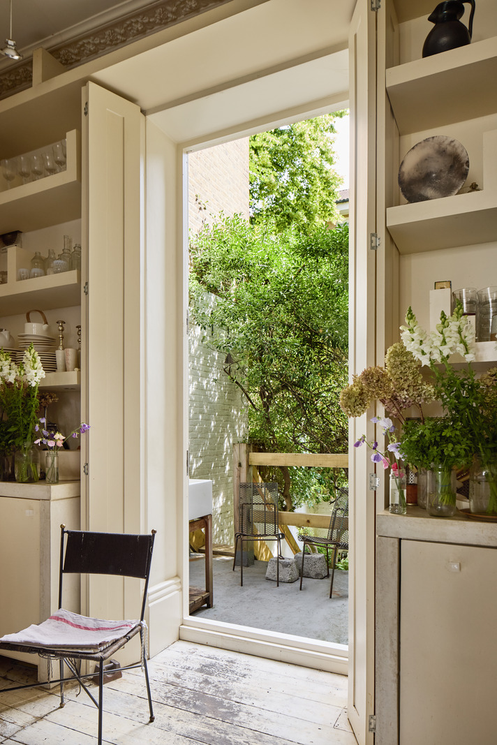 balcon cuisine appartement Notting Hill décoration vintage balcon cuisine appartement Notting Hill décoration vintage