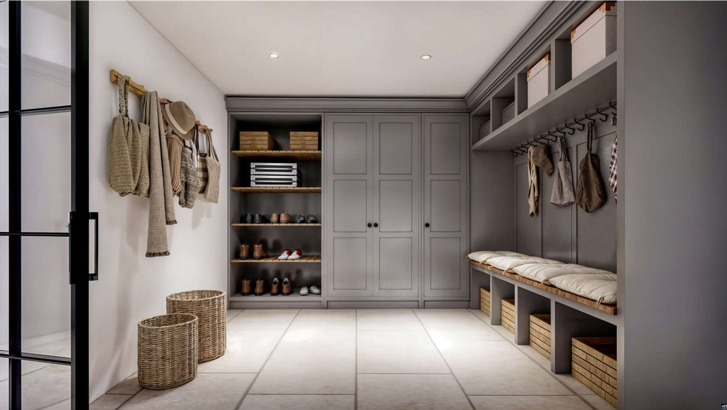 entrée avec banc et dressing