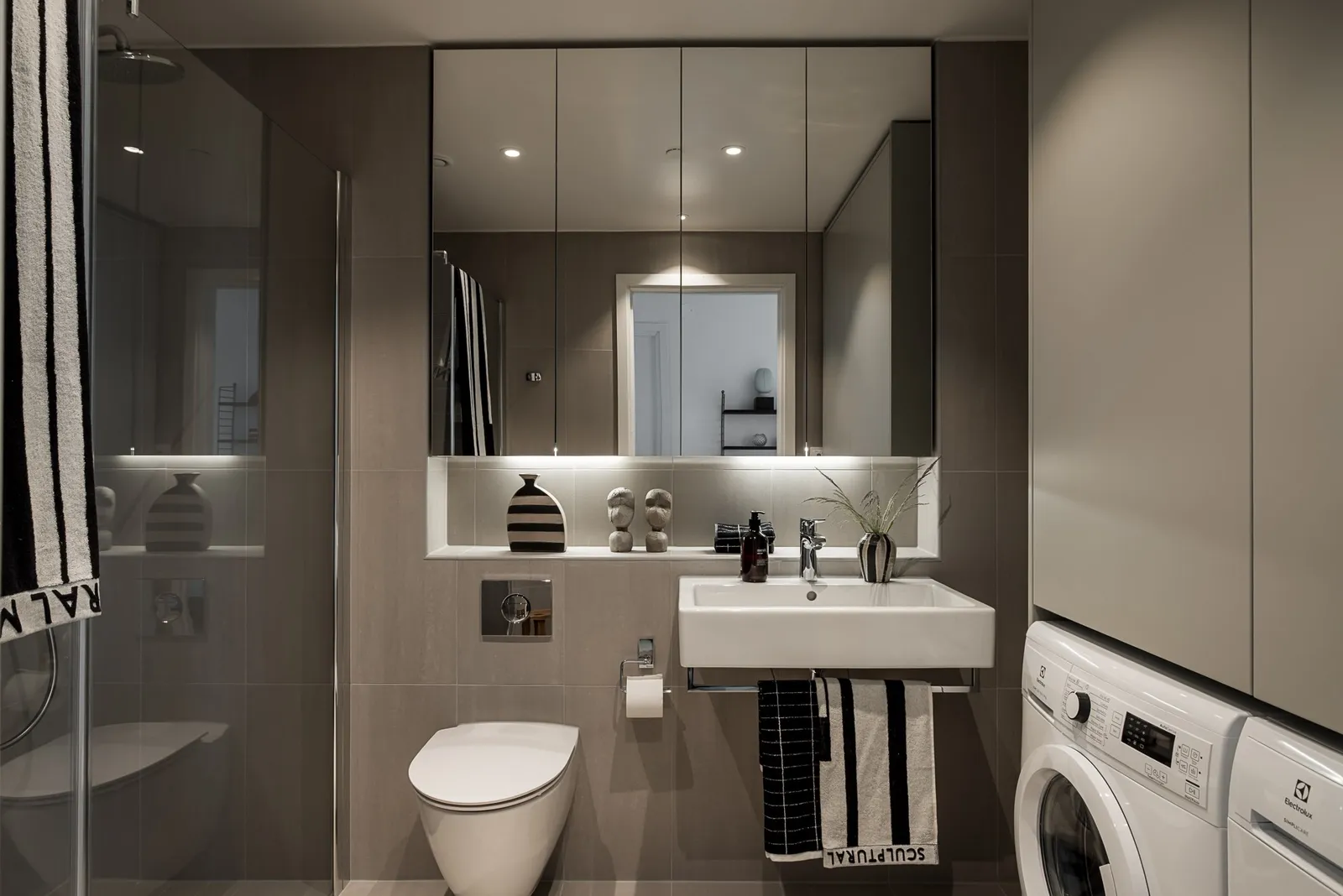 salle de bain design avec buanderie