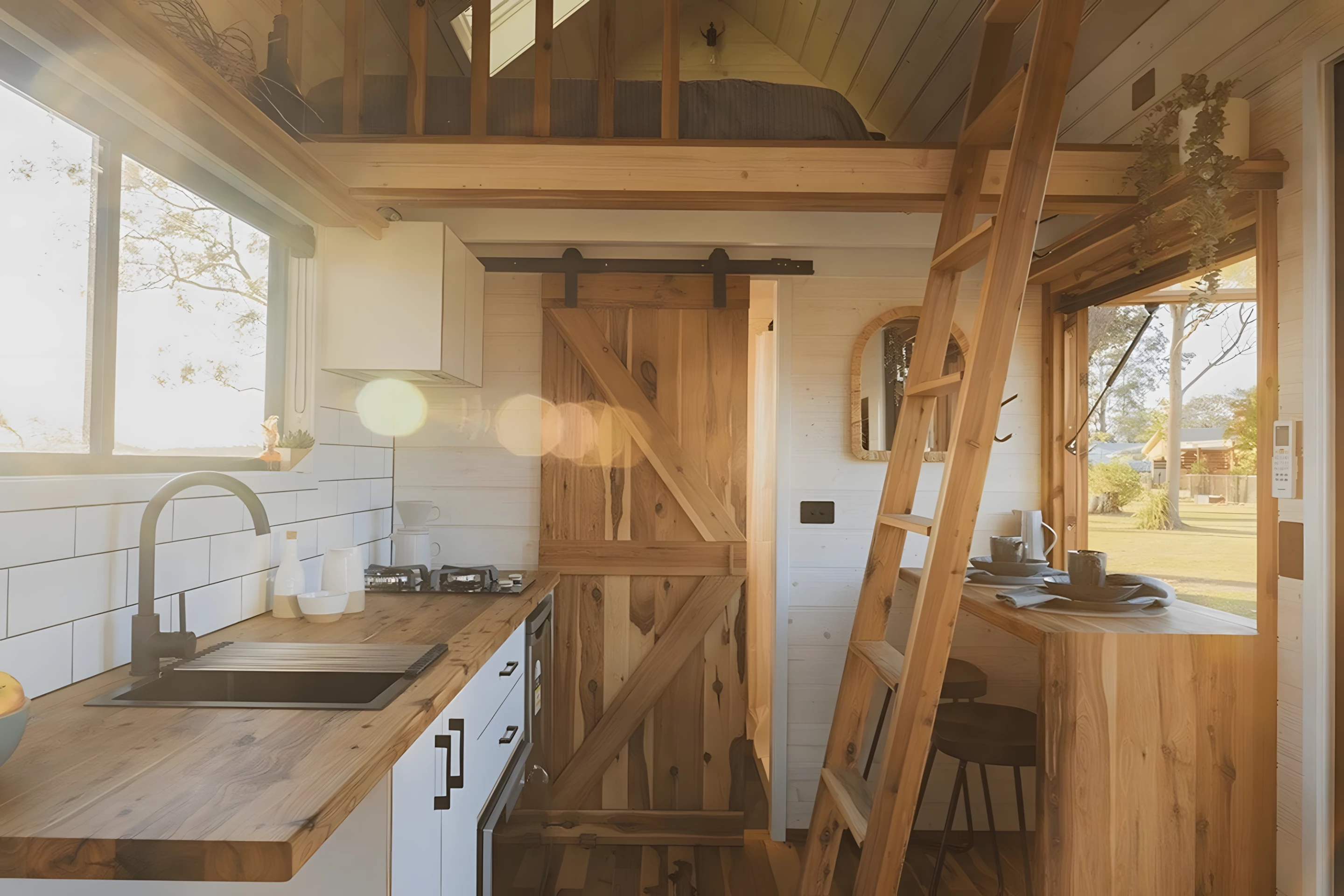 cuisine avec mezzanine mini maison mobile
