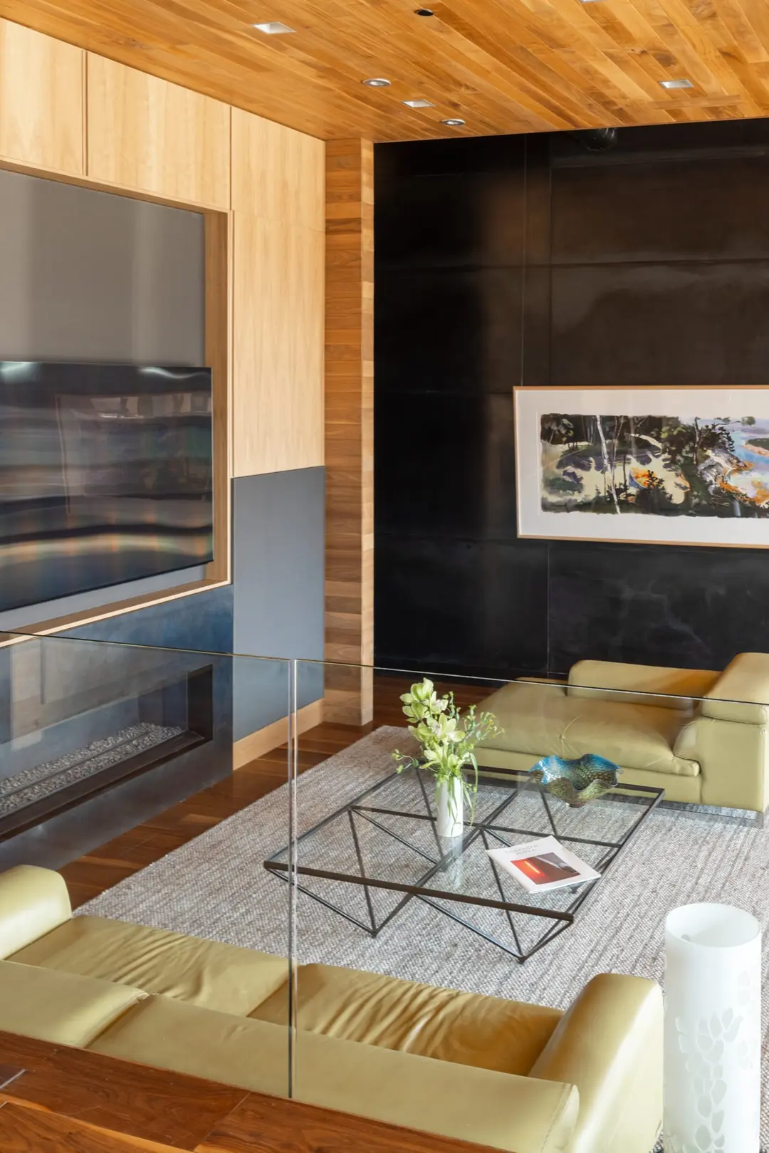 salon penthouse décoration contemporaine avec terrasse