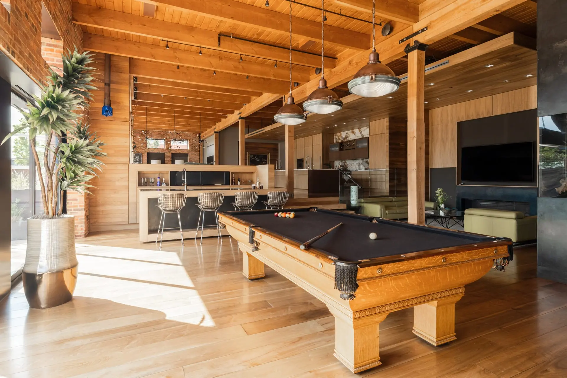 salon avec billard