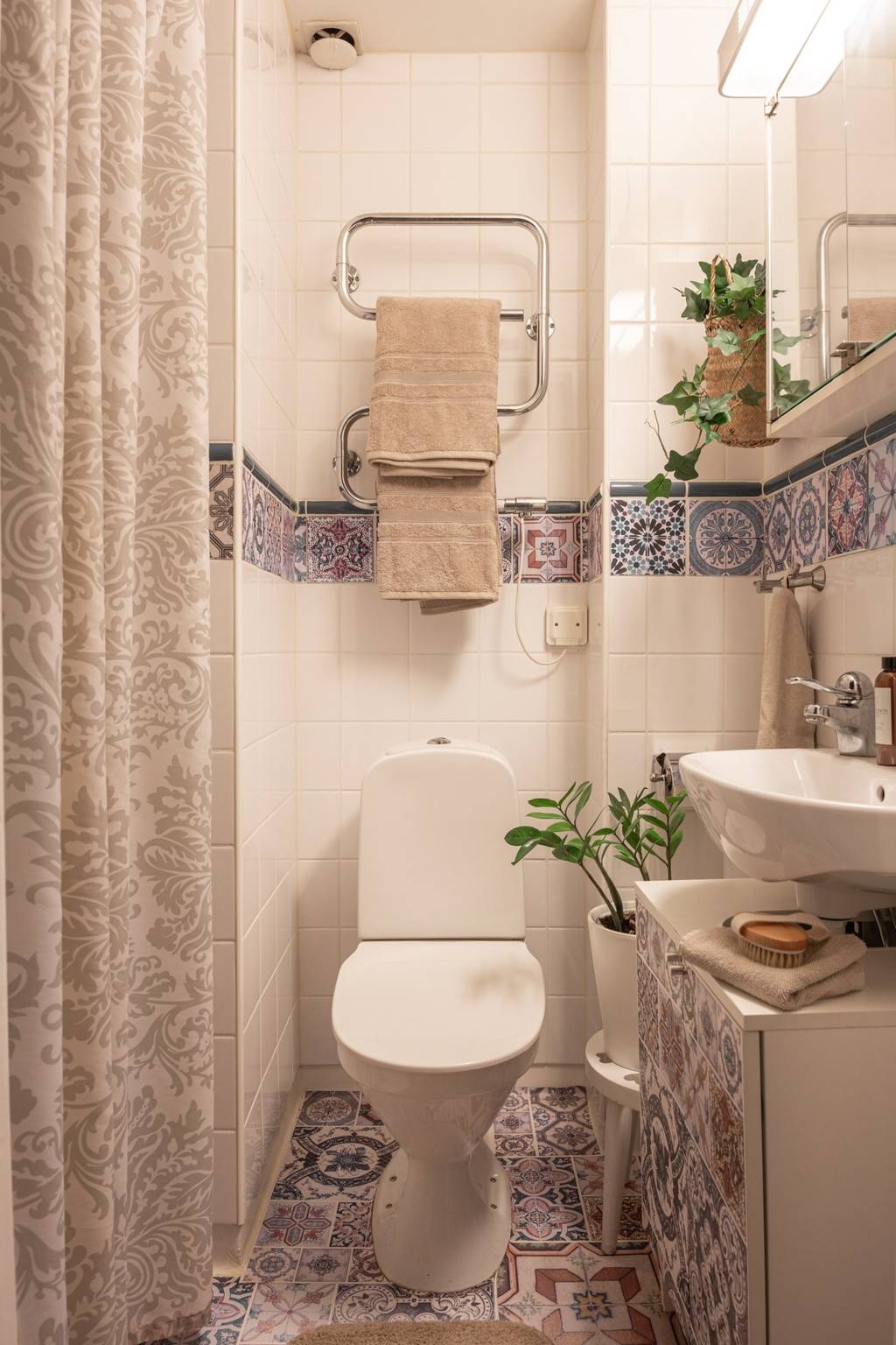 salle d'eau sol carreaux de ciment