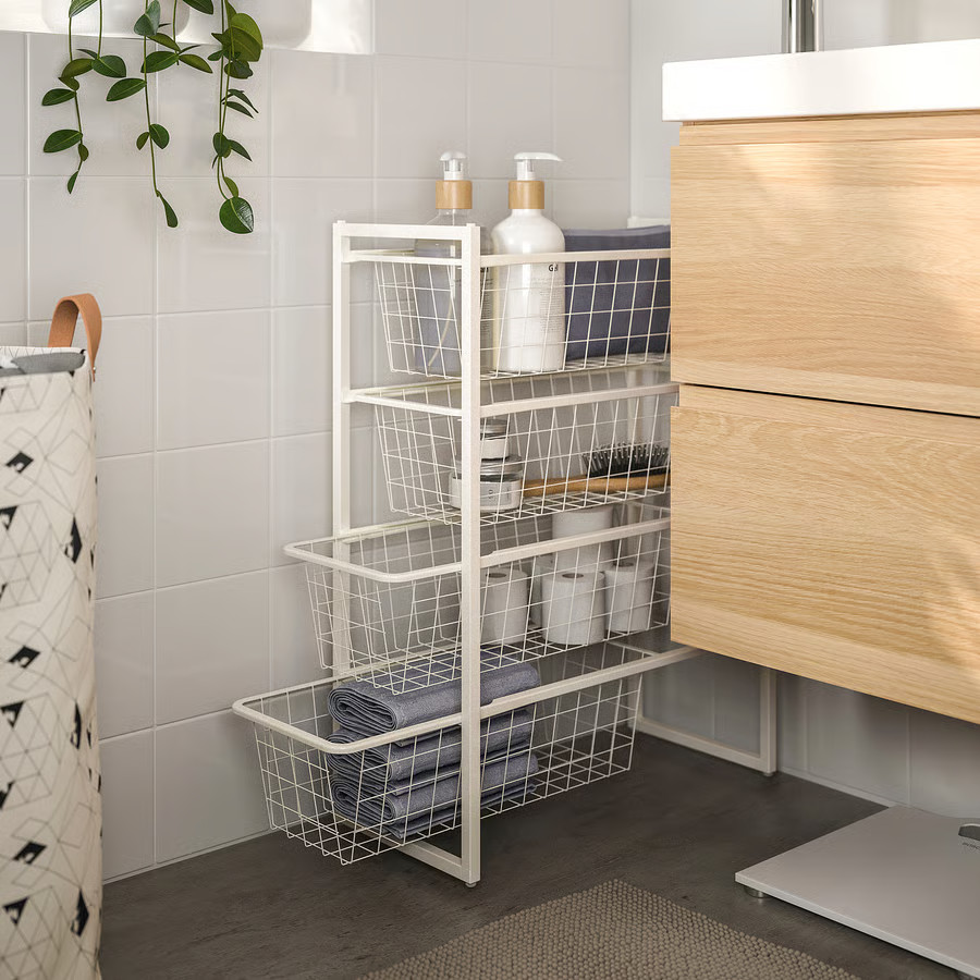 meuble de rangement étroit pour salle de bain