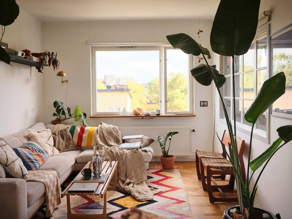 salon avec verrière appartement décoration vintage