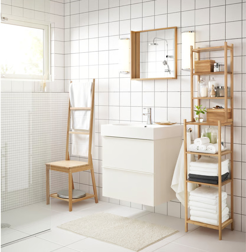 salle de bain IKEA accessoires bambou