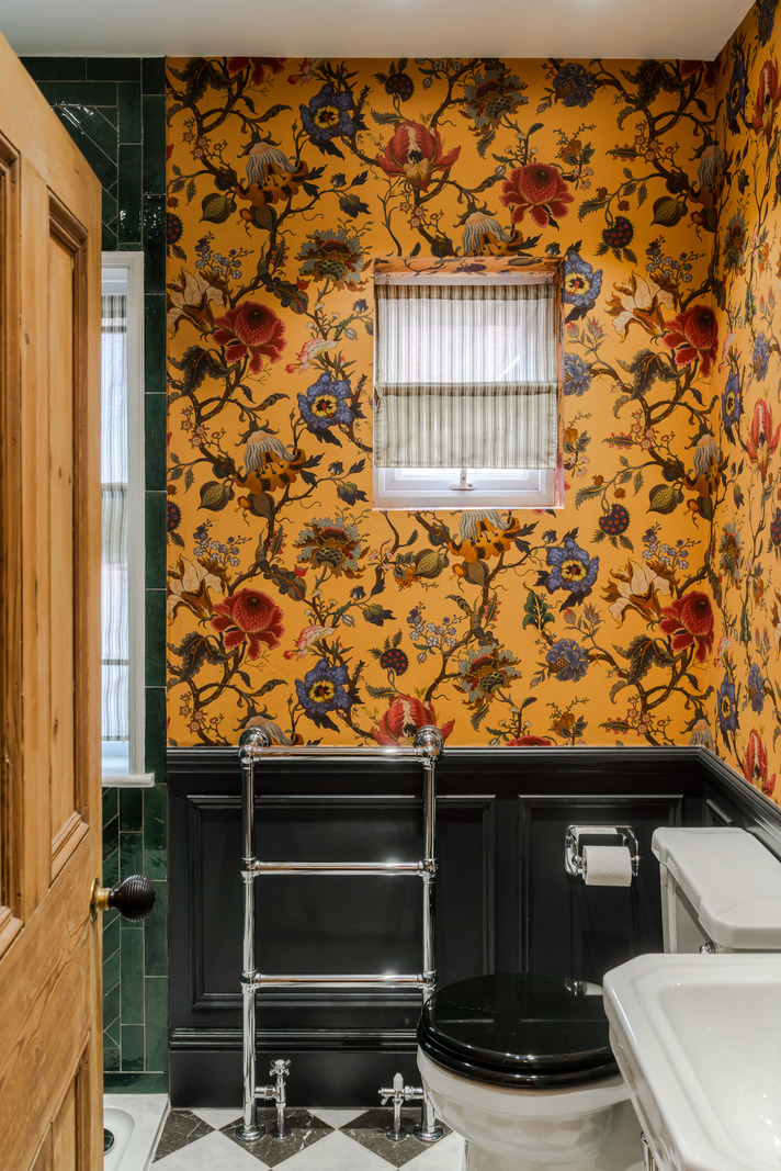 salle de bain avec papier-peint décoration vintage salle de bain avec papier-peint décoration vintage