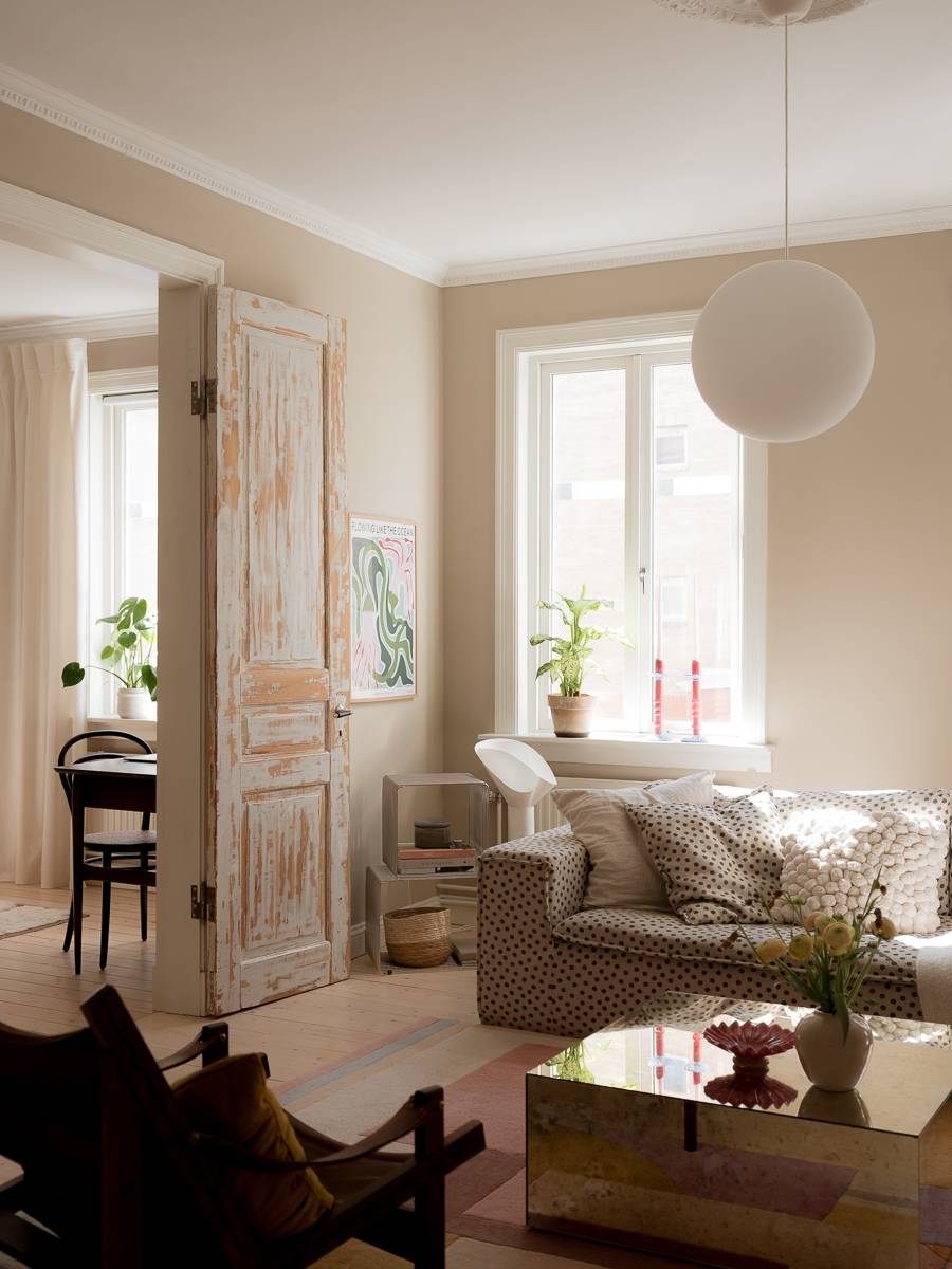 salon décoration scandinave appartement 78m2