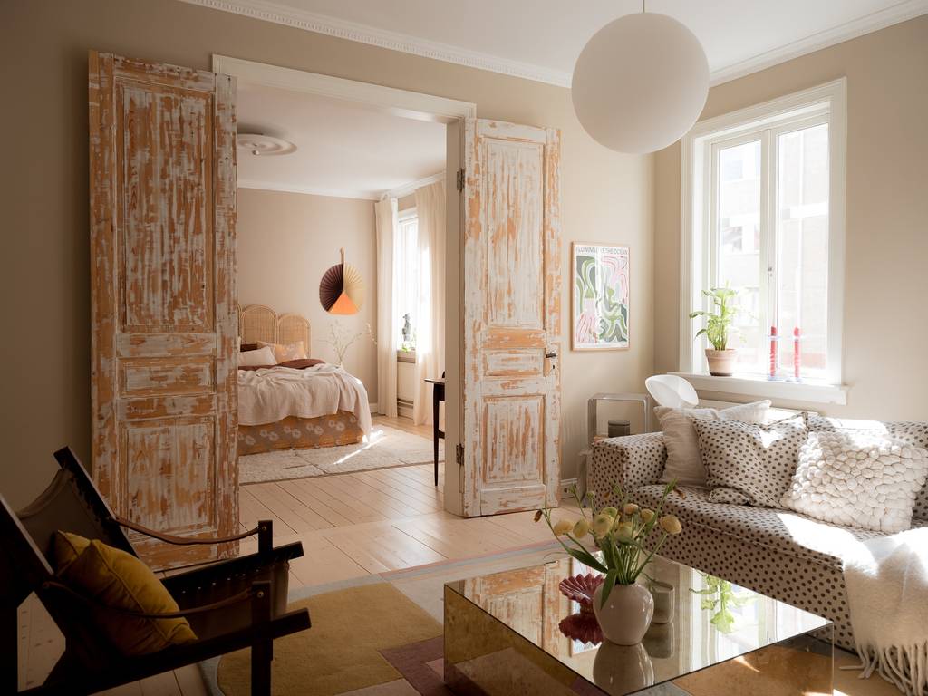 salon décoration scandinave appartement 78m2