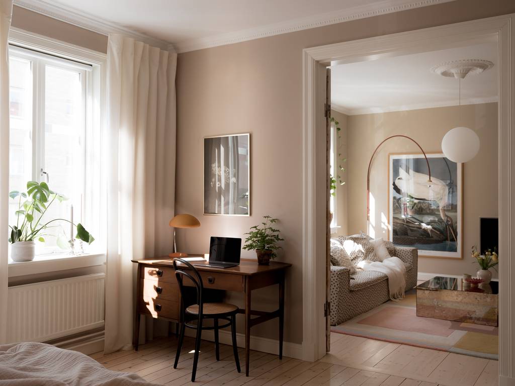 chambre décoration scandinave appartement 78m2