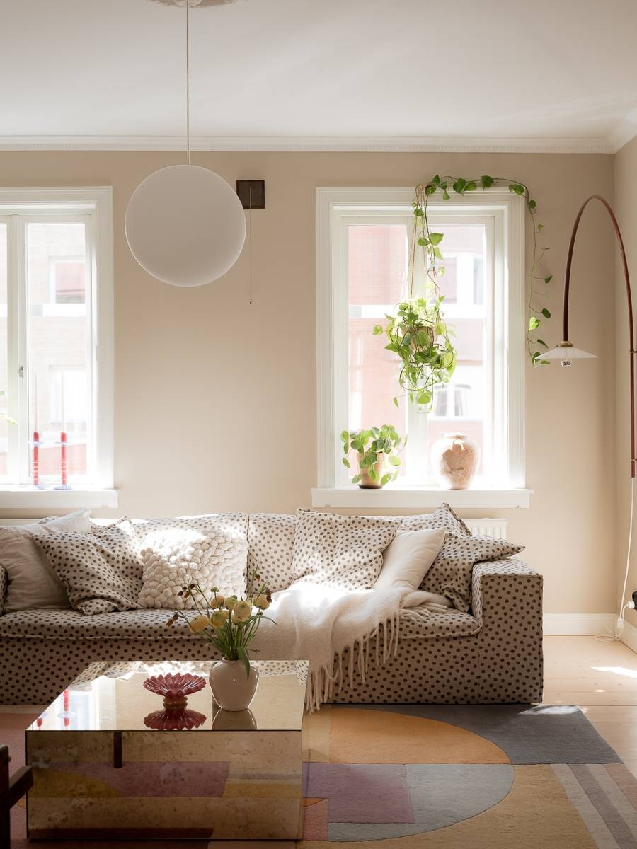 salon décoration scandinave appartement 78m2