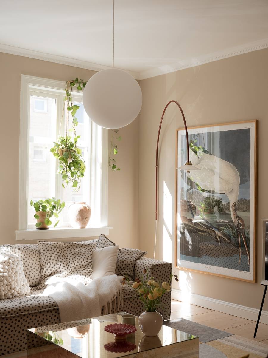 salon décoration scandinave appartement 78m2