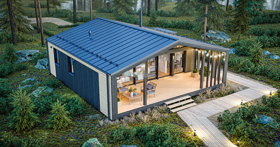 petite maison préfabriquée de 50m2 KOSHAUS VITHAUS