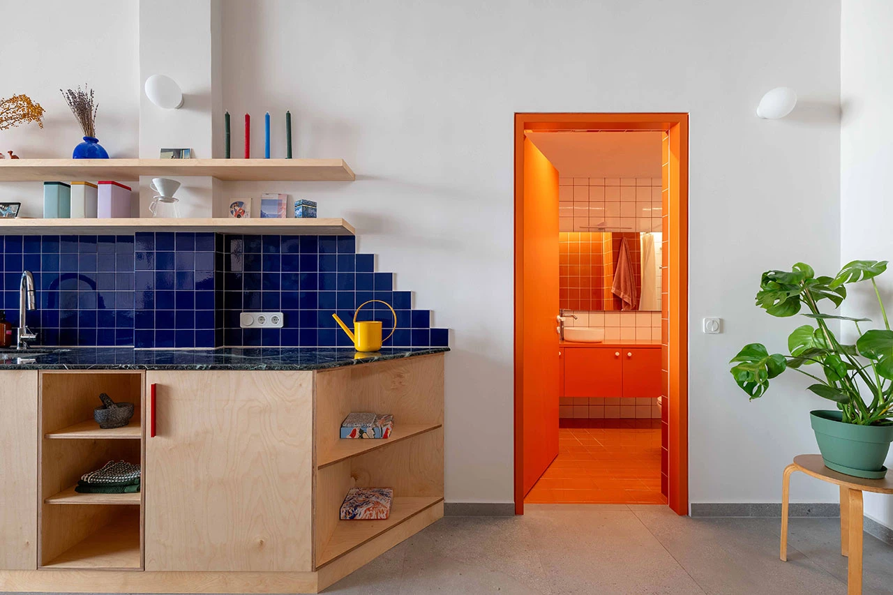 cuisine et salle de bain duplex 75m2 décoration originale et colorée