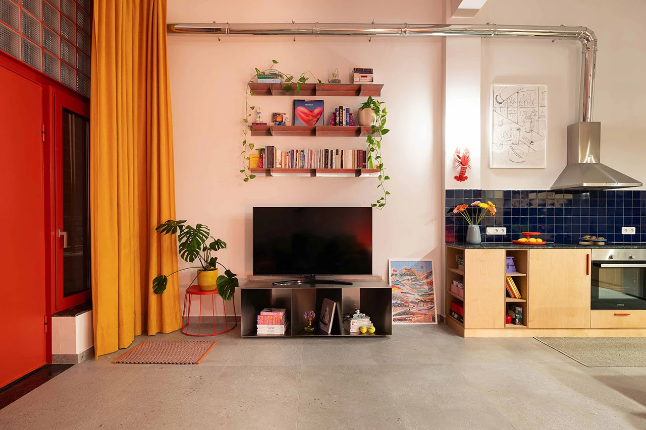 cuisine duplex 75m2 décoration originale et colorée