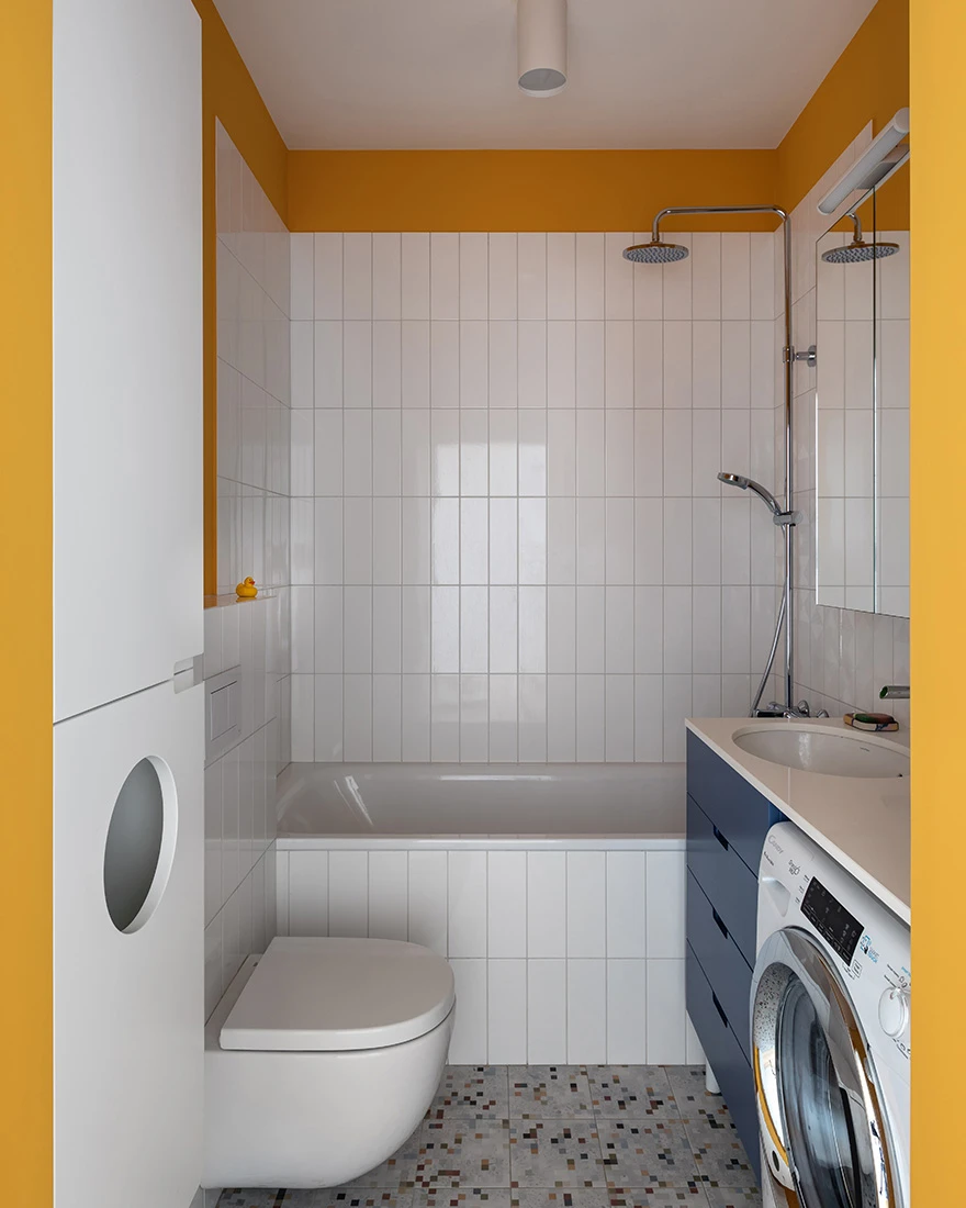salle de bain moderne jaune et blanche salle de bain moderne jaune et blanche