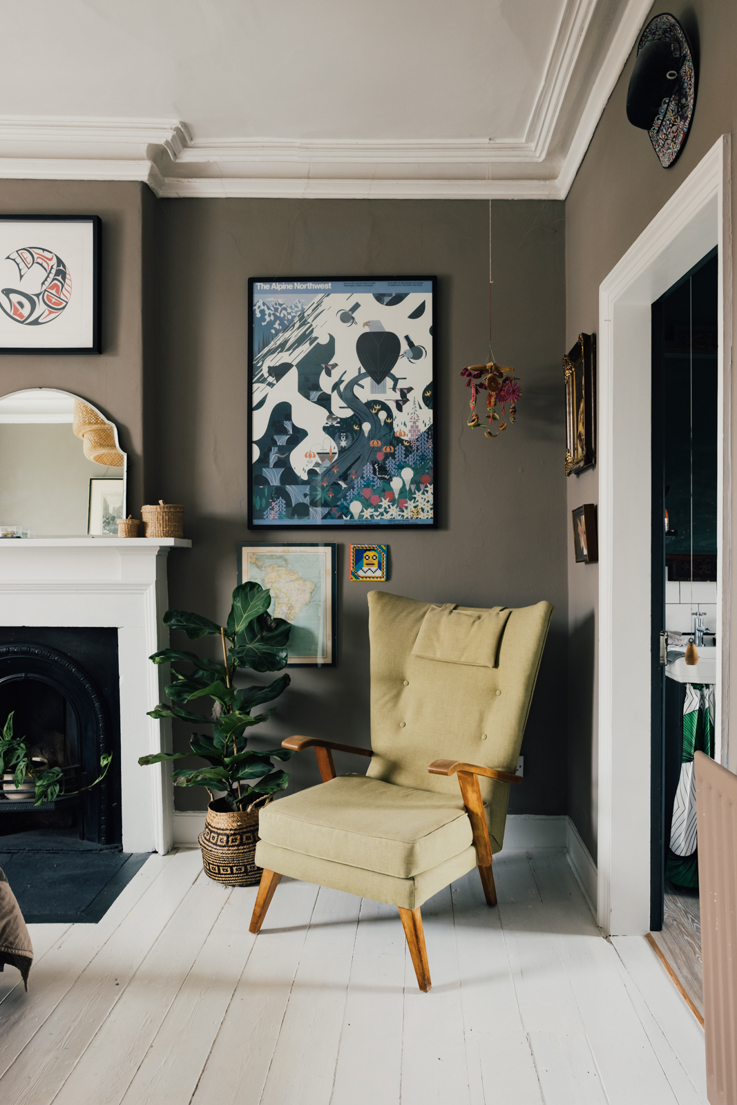 chambre avec cheminée décoration classique anglaise