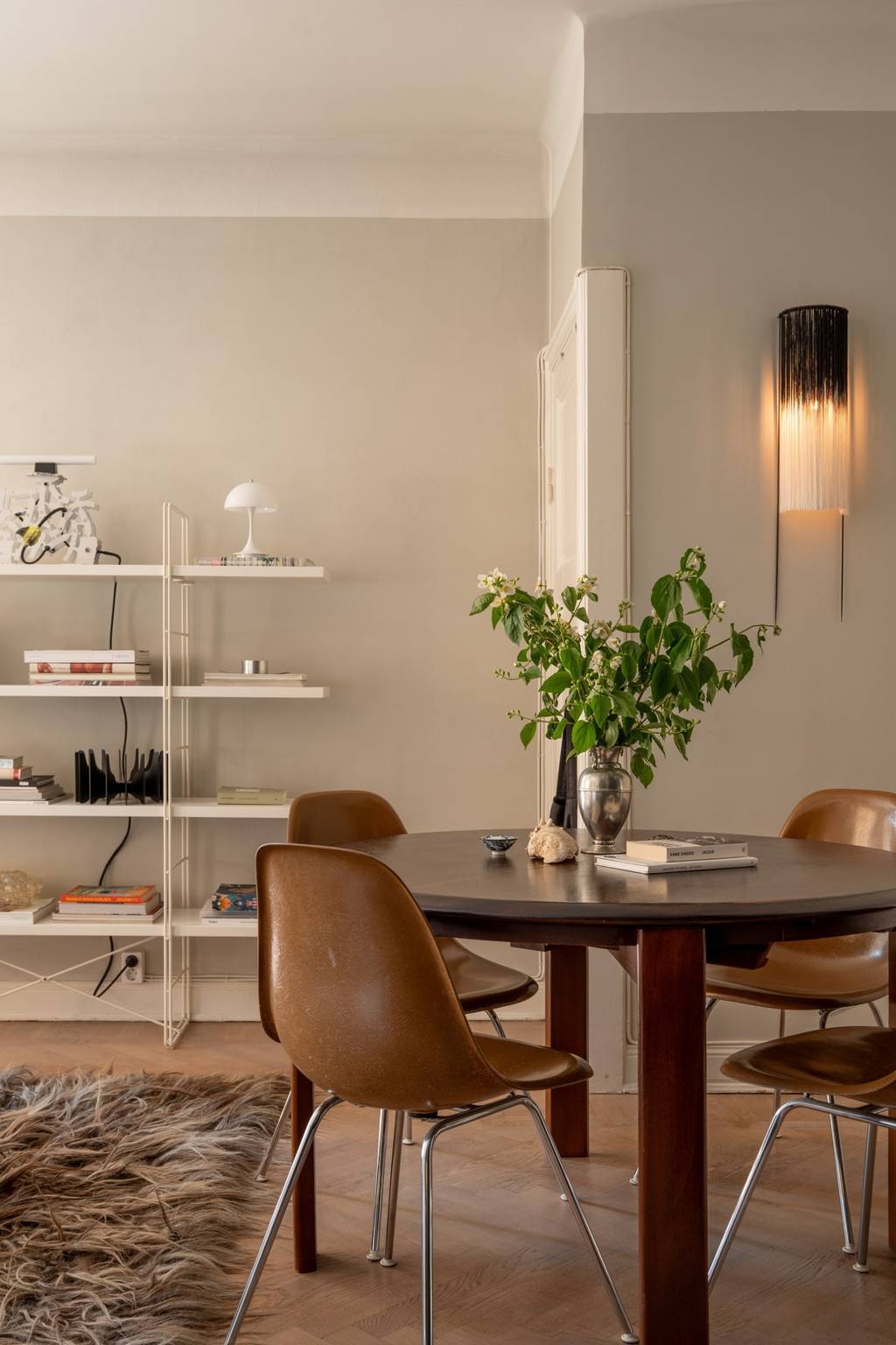 salle à manger et salon deux-pièces 39m2 décoration scandinave vintage