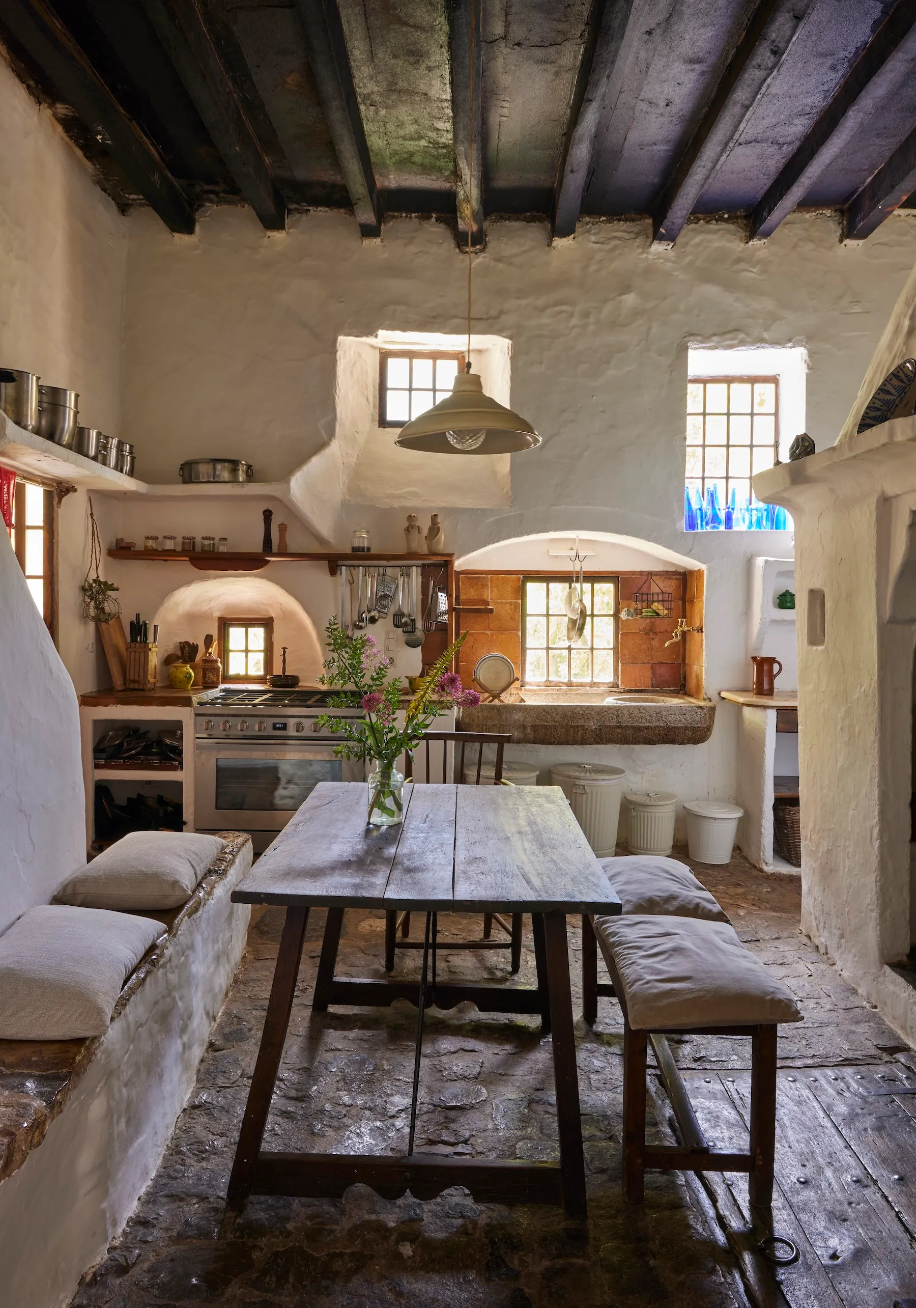 salle à manger et cuisine rustiques maison Majorque salle à manger et cuisine rustiques maison Majorque