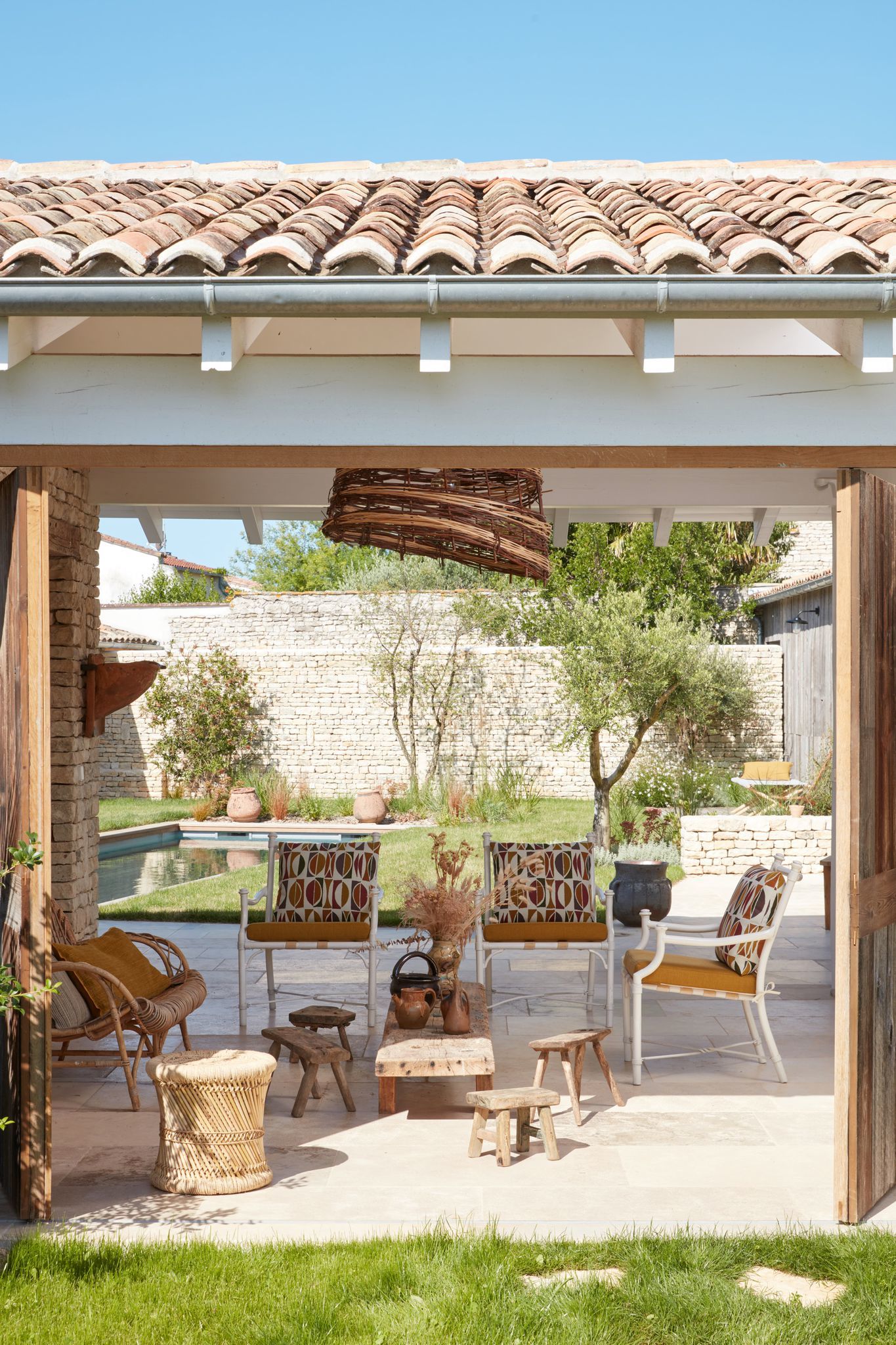 jardin avec piscine maison île de Ré