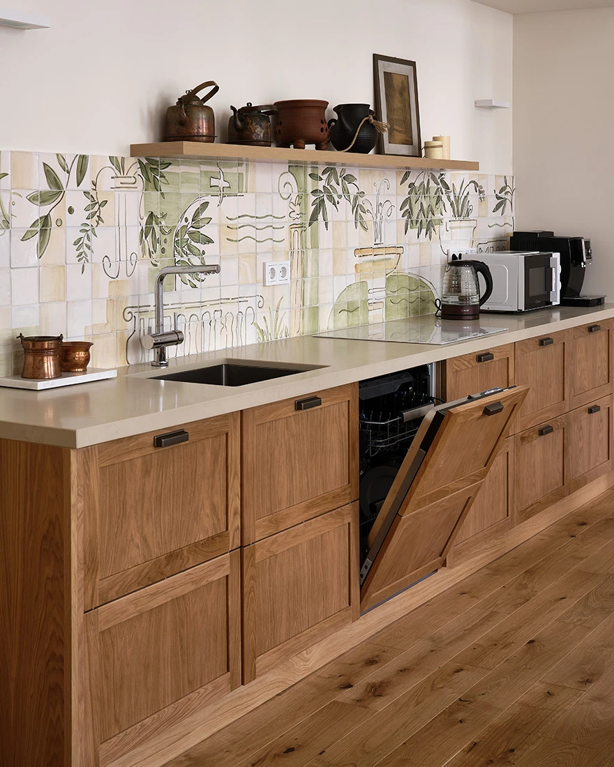 cuisine ouverte bois décoration contemporaine appartement de 90m2