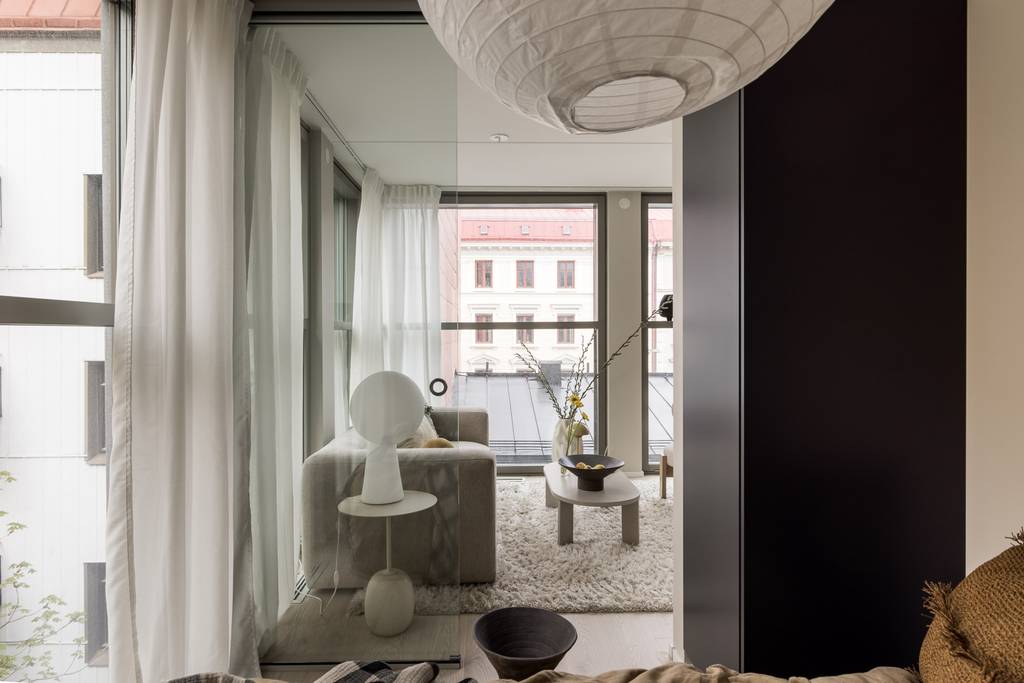 chambre deux-pièces 34m2 décoration beige