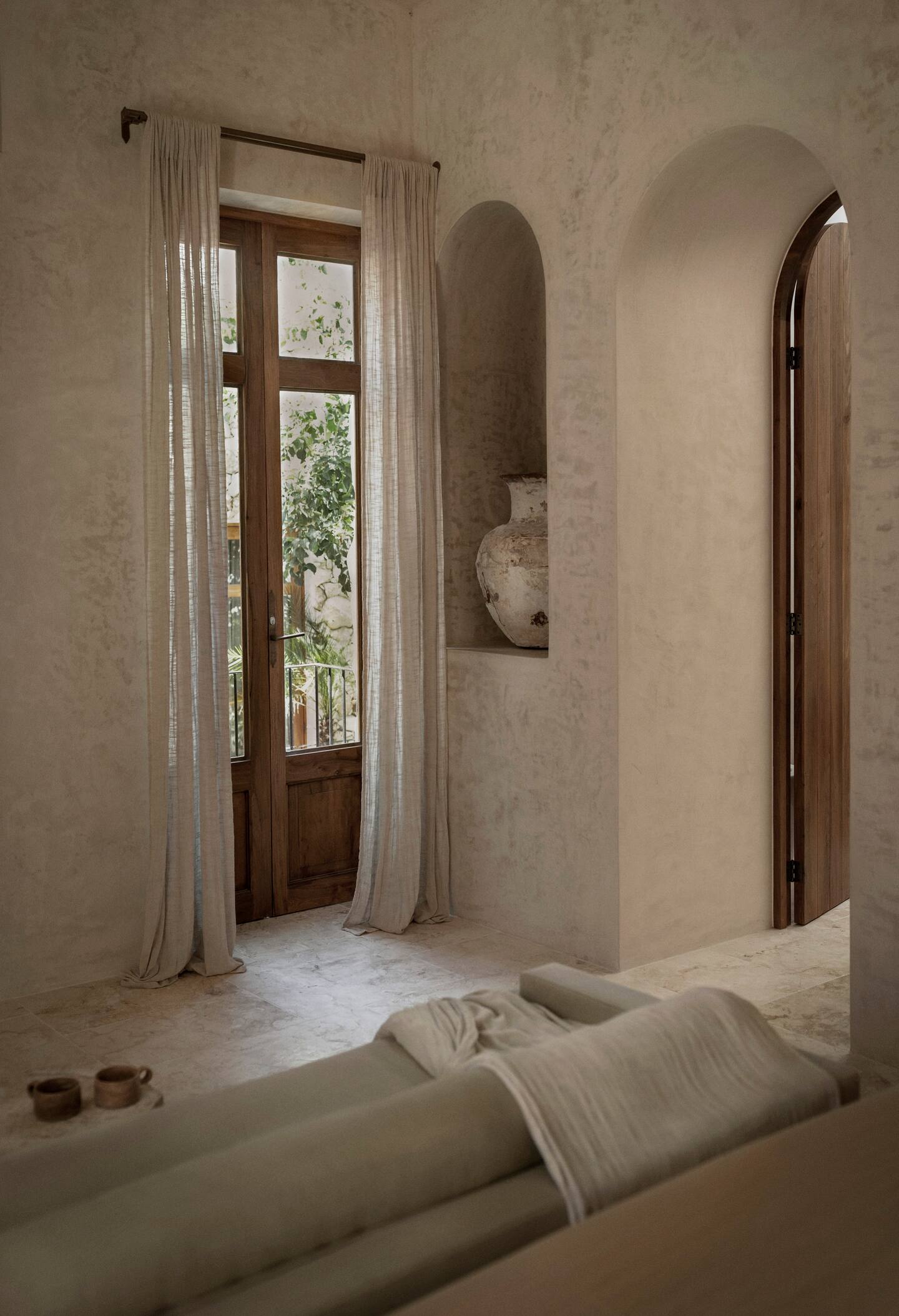 chambre décoration beige maison Tulum chambre décoration beige maison Tulum