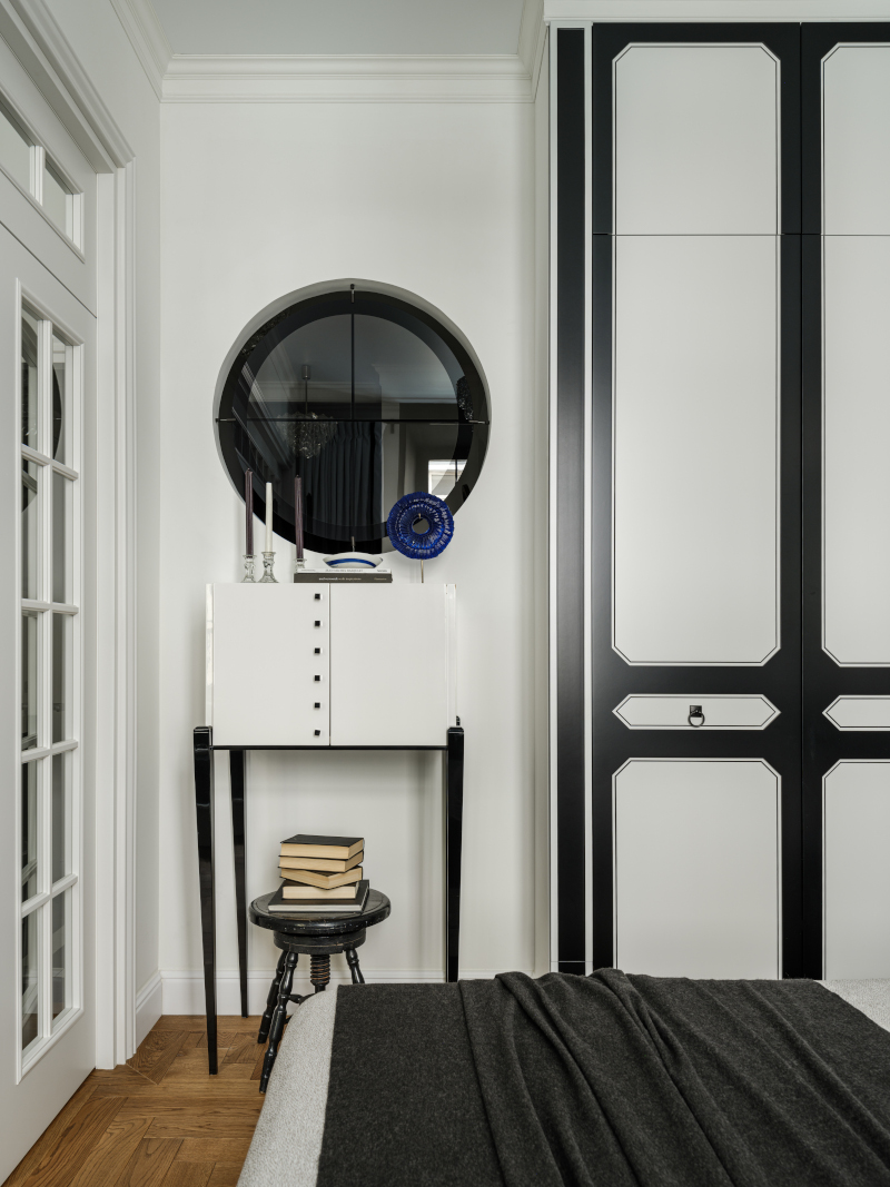 chambre noire et blanche appartement 27m2 style Chanel chambre noire et blanche appartement 27m2 style Chanel