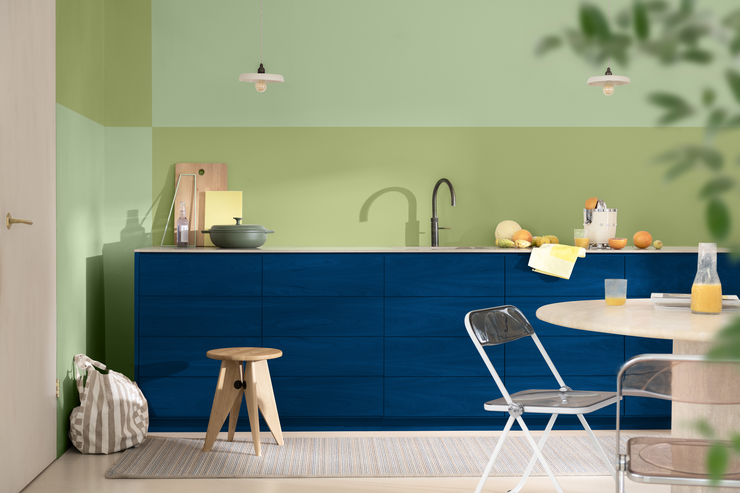 cuisine verte et bleu couleur de l cuisine verte et bleu couleur de l'année Dulux 2026