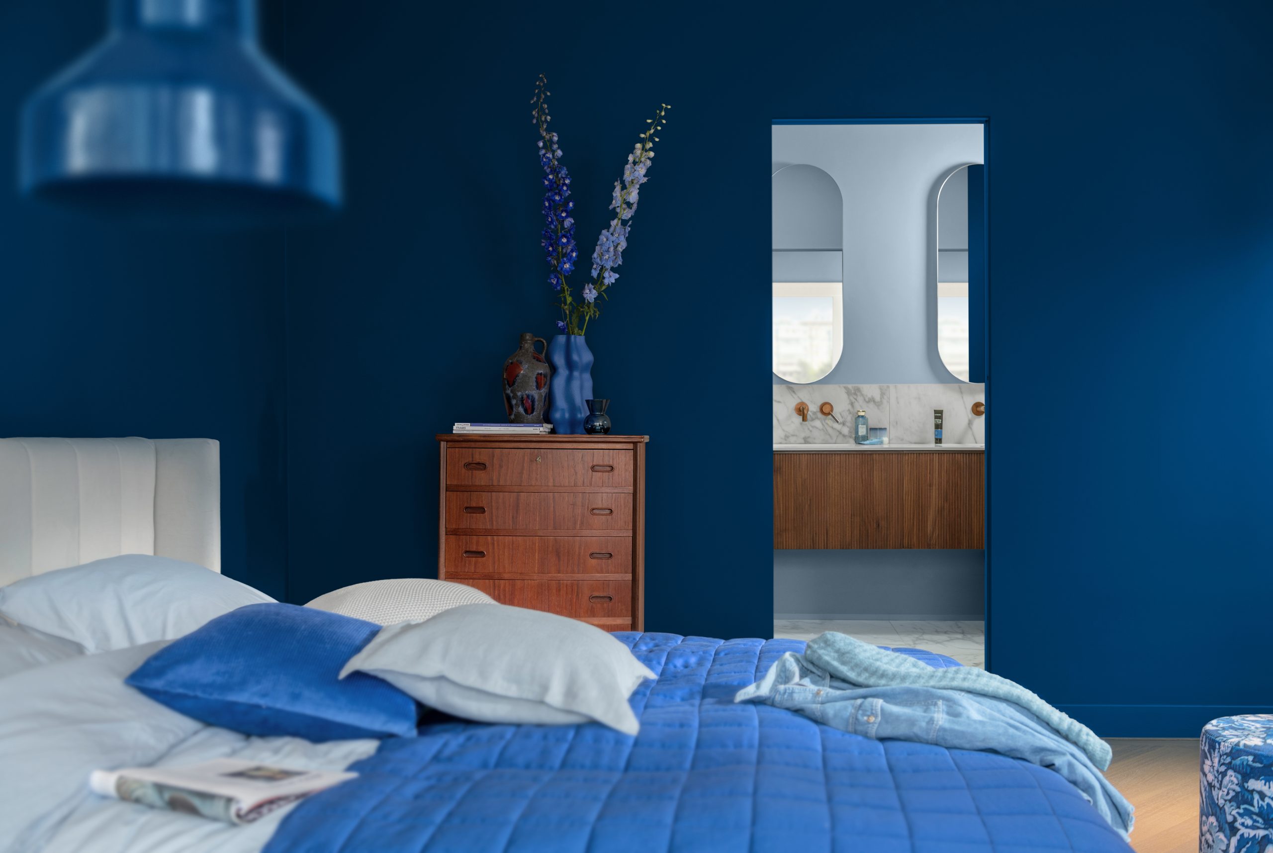 chambre avec salle de bain murs bleus chambre avec salle de bain murs bleus