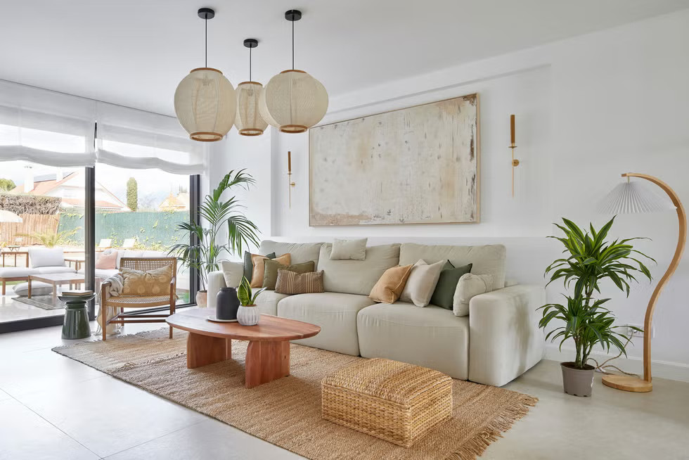 salon décoration naturelle et contemporaine