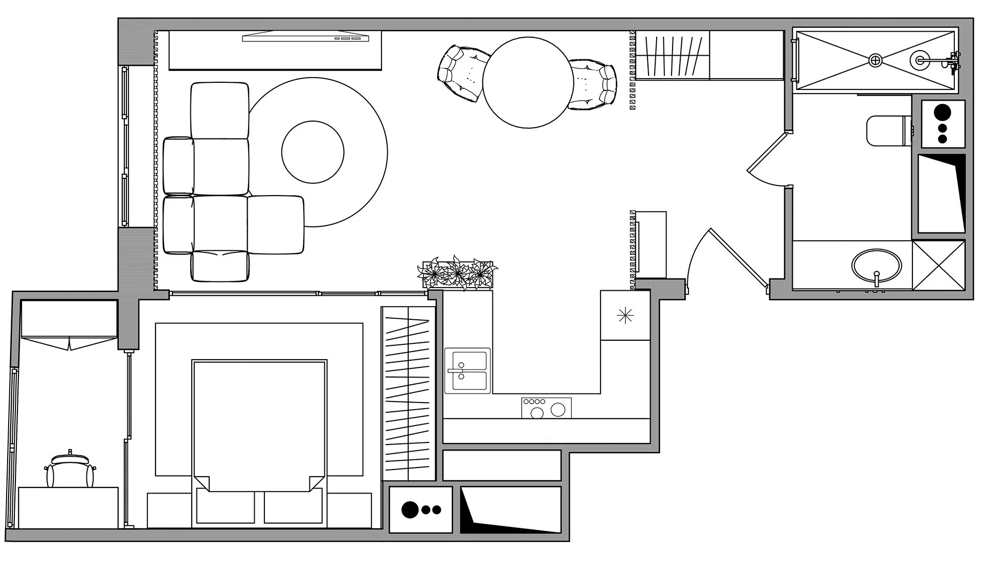 plan petit appartement 49m2