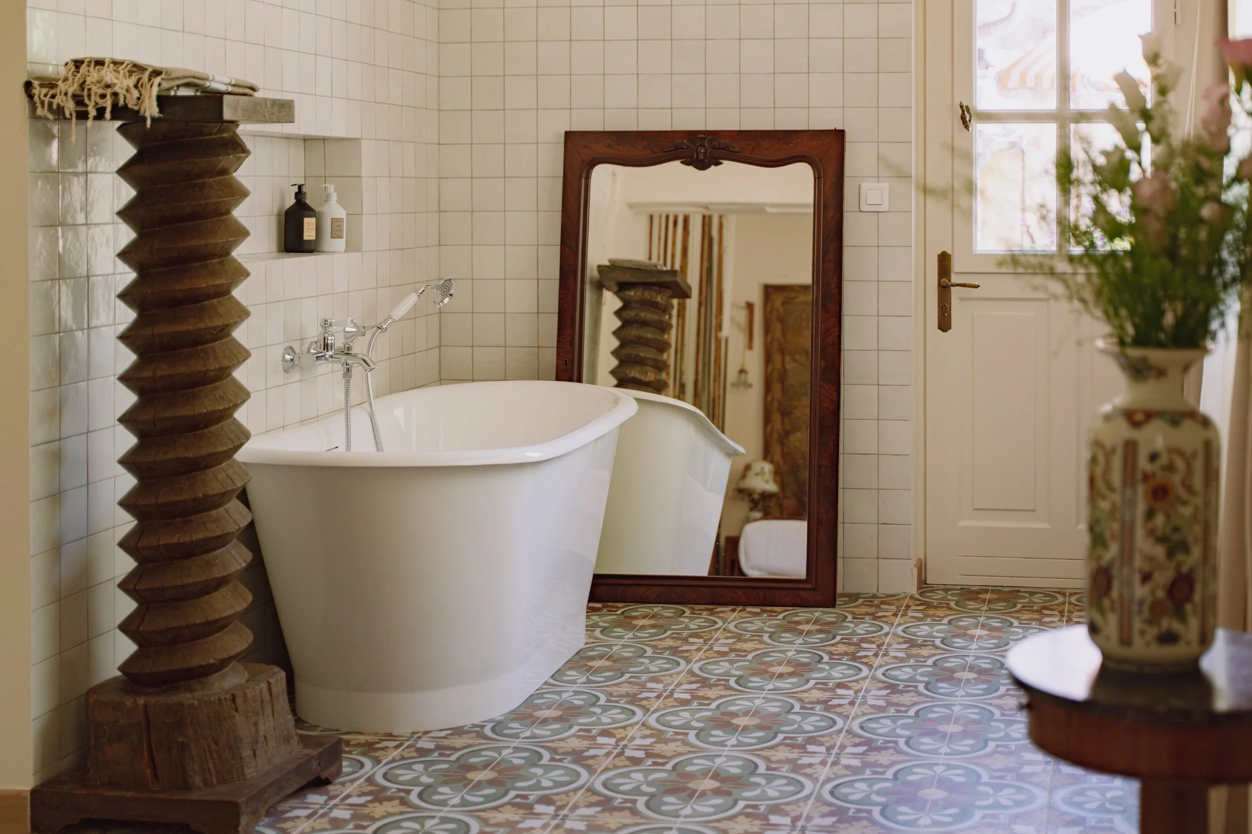 salle de bain maison de campagne Le Prieuré Maison du Pêcheur Marnay-sur-Seine