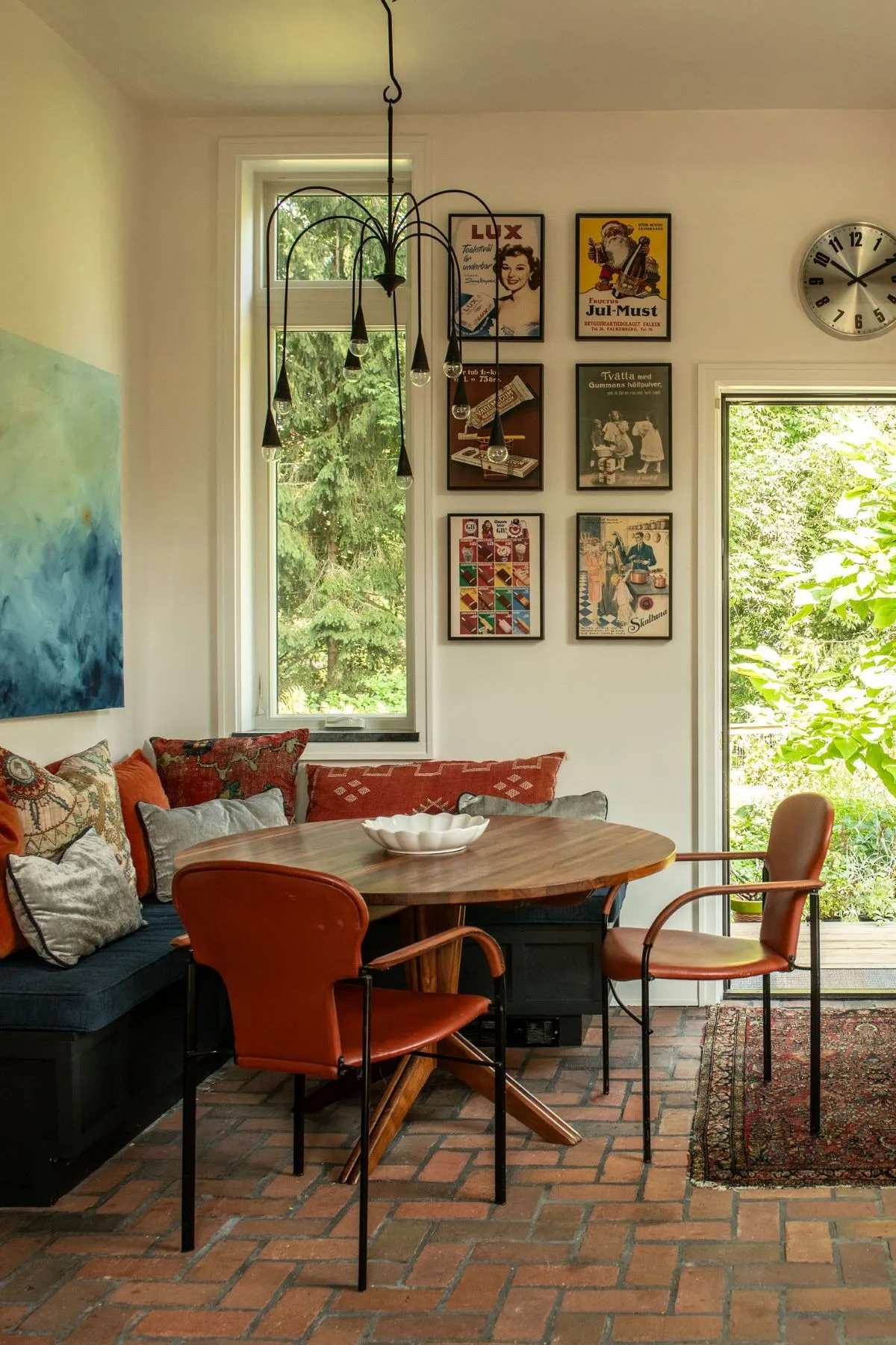 espace repas vintage maison de campagne en bois vallée de l'Hudson