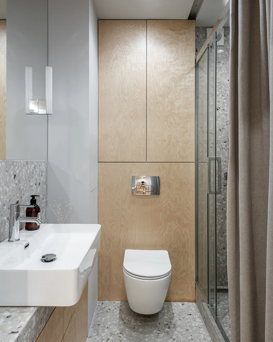 salle de bain moderne petit appartement décoration grise blanc et bois salle de bain moderne petit appartement décoration grise blanc et bois