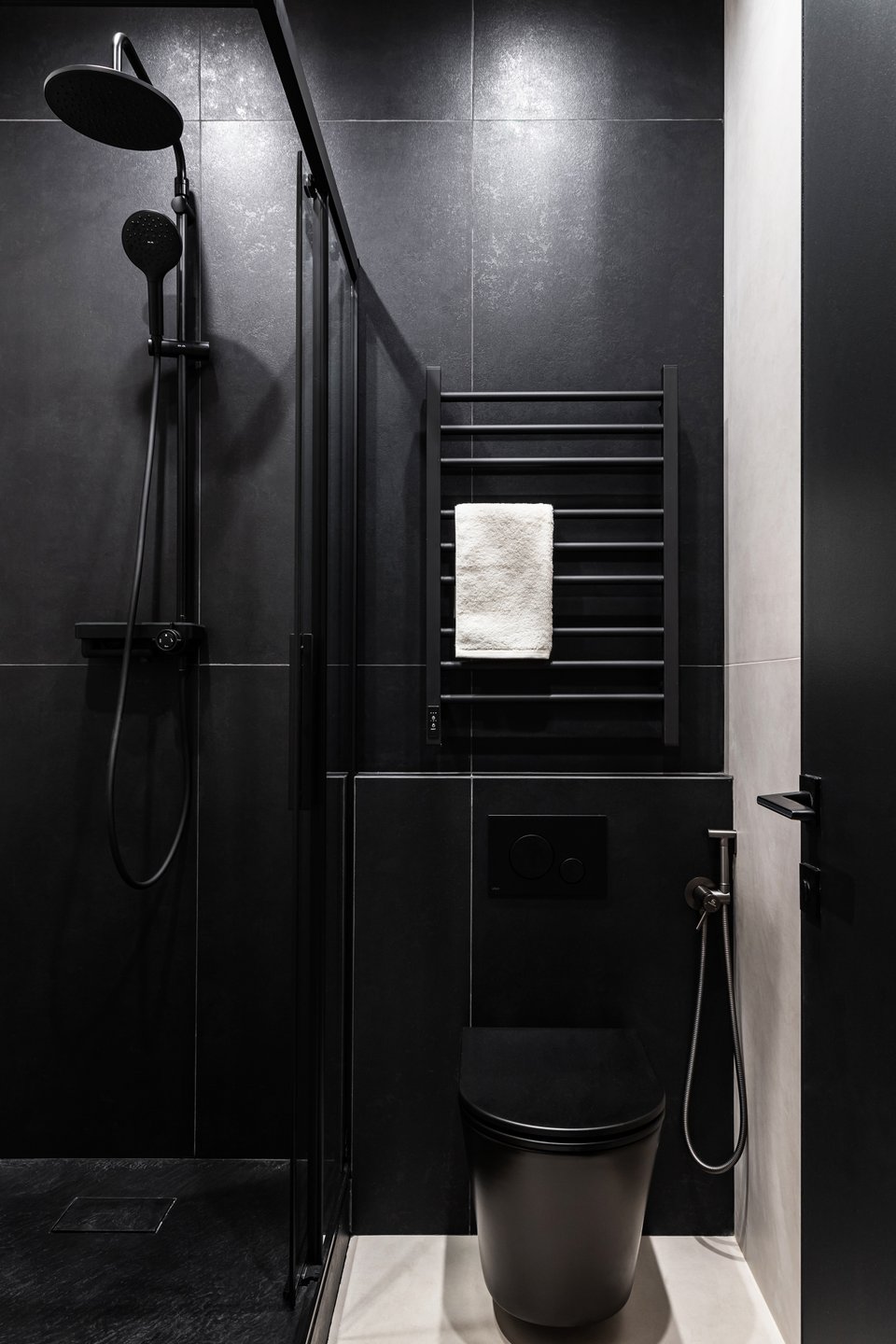 wc carrelage noir