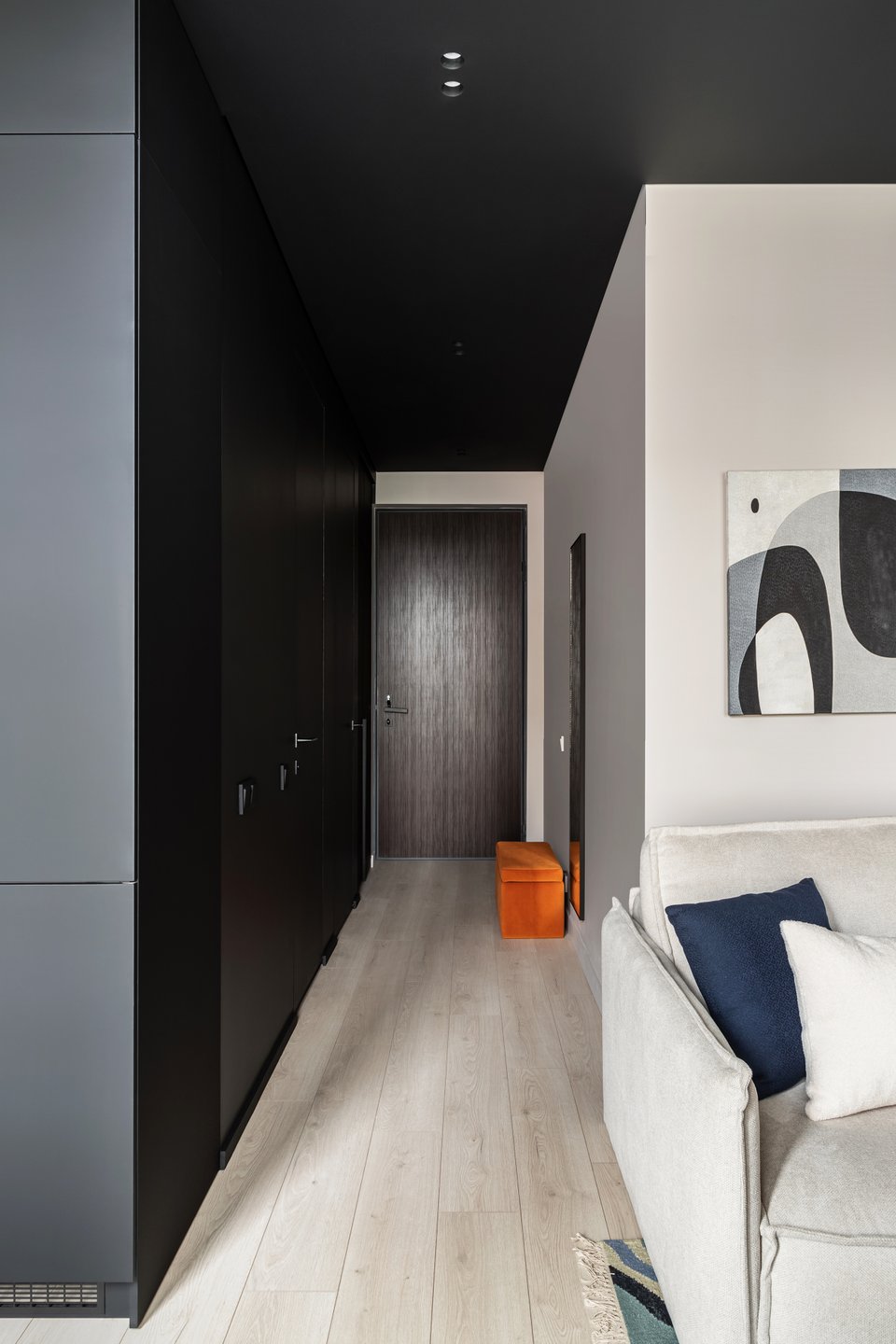 entrée et salon studio 27m2 décoration design