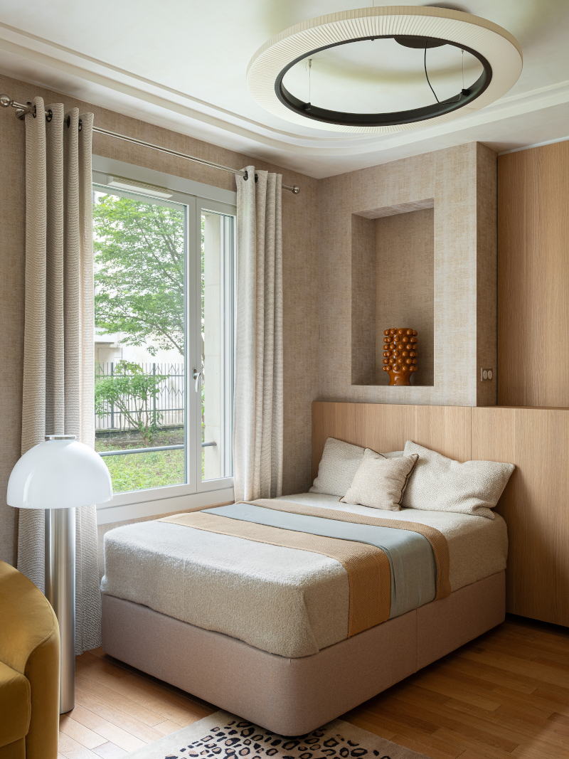 coin chambre studio 29m2 à Paris décoration contemporaine coin chambre studio 29m2 à Paris décoration contemporaine