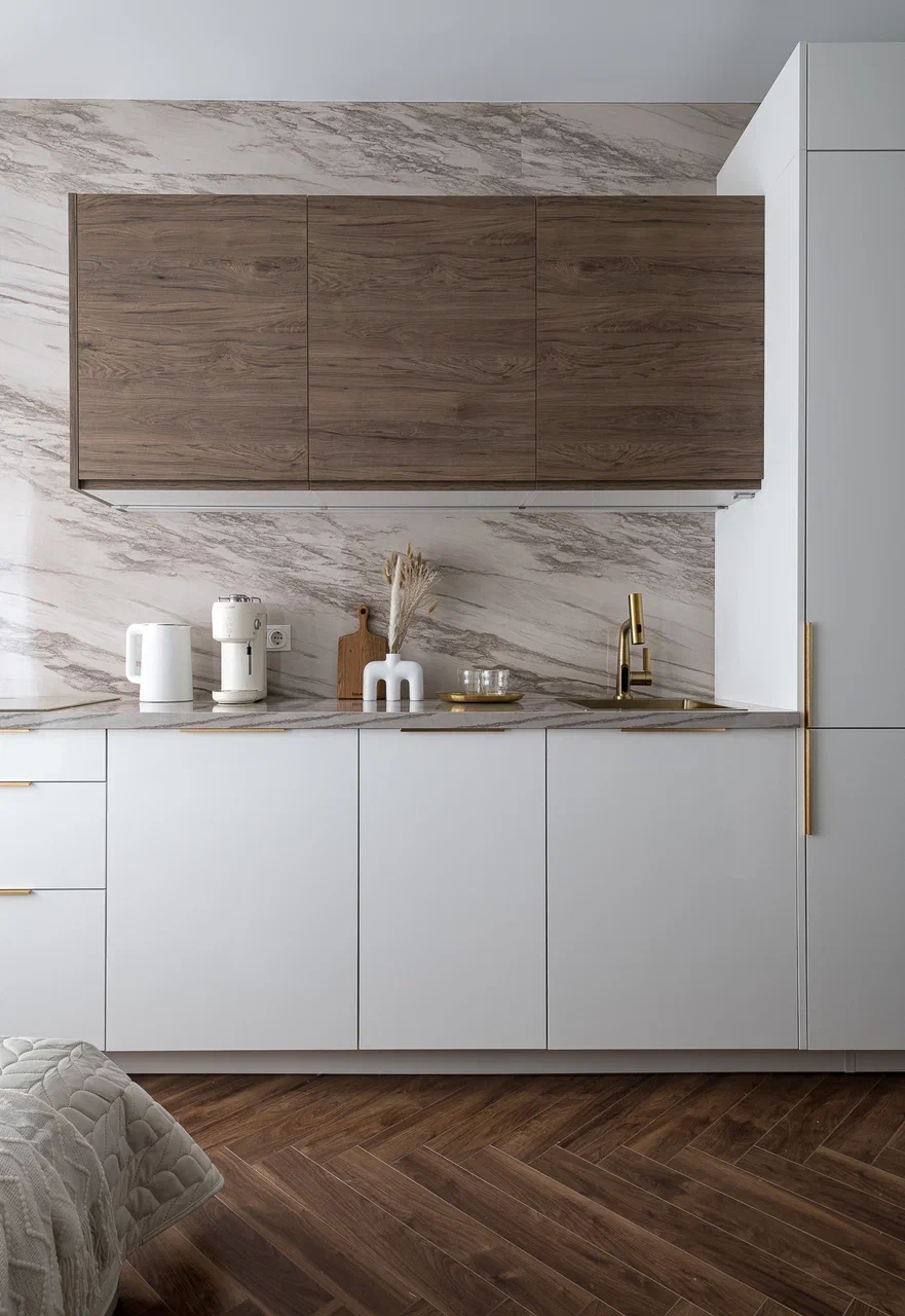 cuisine design blanche bois et marbre cuisine design blanche bois et marbre