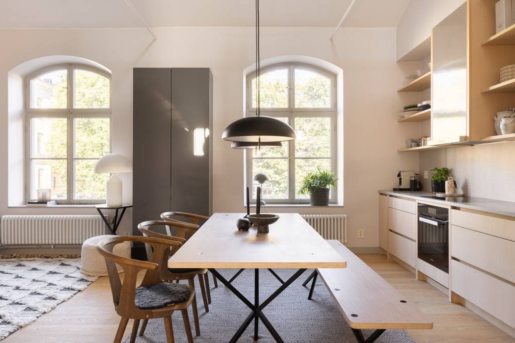 cuisine et salle à manger appartement contemporain et familial de 122m2 décoration beige