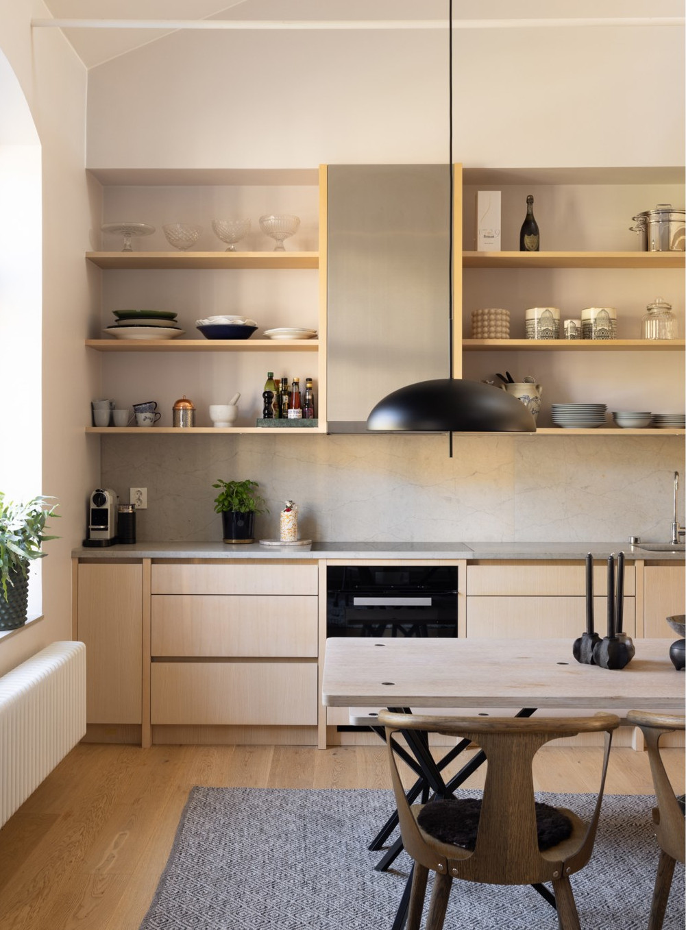 cuisine et salle à manger appartement contemporain et familial de 122m2 décoration beige