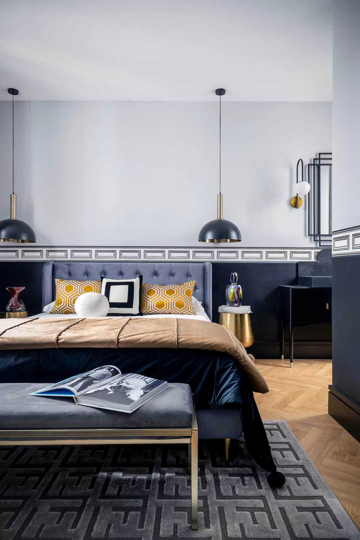 chambre appartement luxueux design Madrid décoration classique chic chambre appartement luxueux design Madrid décoration classique chic
