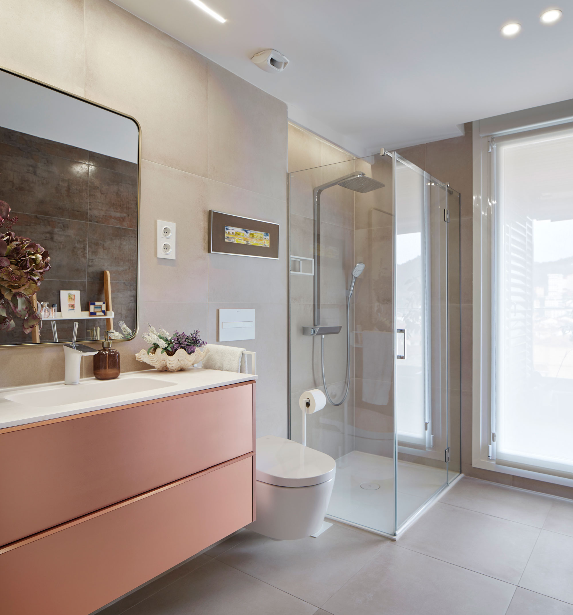 salle de bain meubles saumon décoration contemporaine salle de bain meubles saumon décoration contemporaine