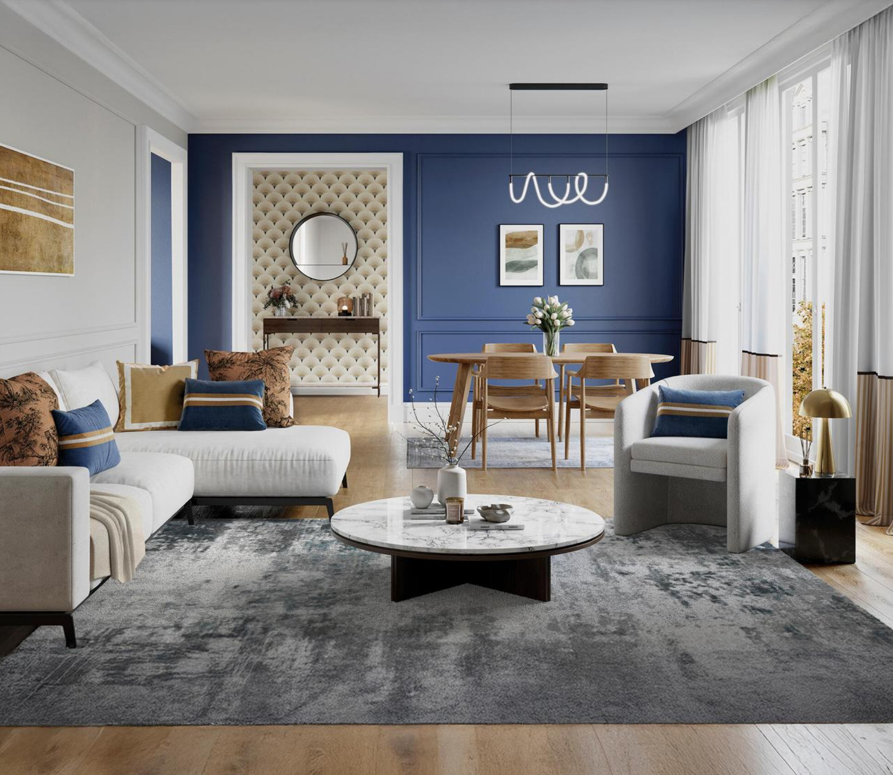 salon décoration bleue contemporaine salon décoration bleue contemporaine