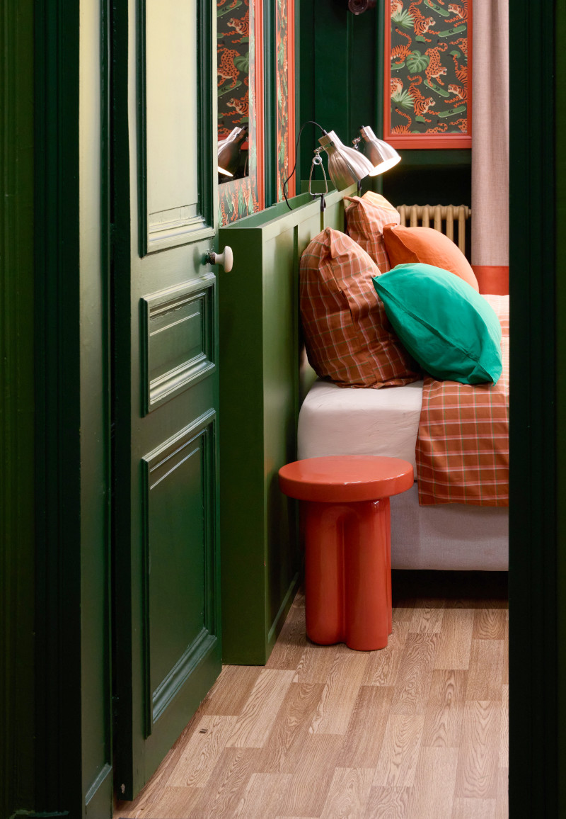 chambre verte et terracotta décoration colorée La Redoute x Star Academy