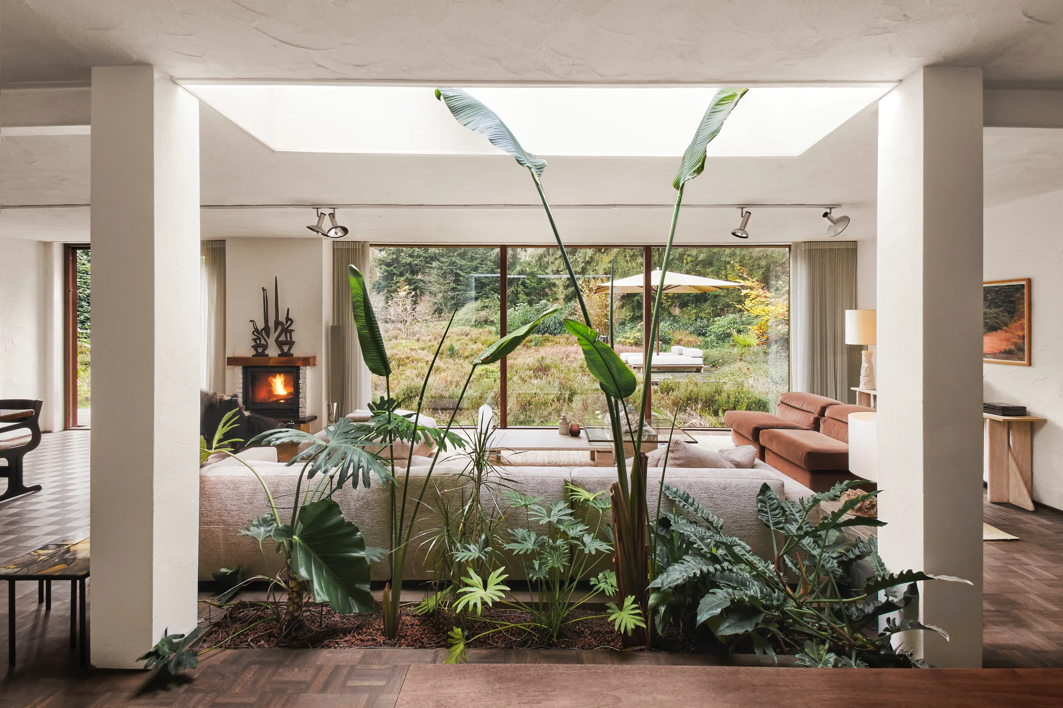 salon avec baies vitrées maison contemporaine Pays-Bas salon avec baies vitrées maison contemporaine Pays-Bas